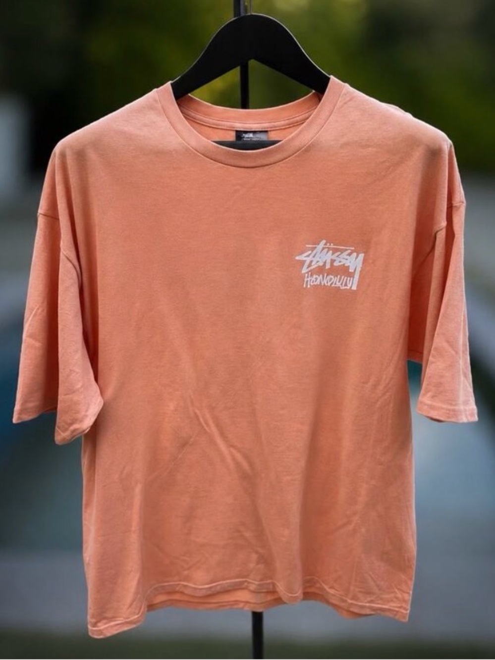 Stussy Honolulu Chapter Tee XL Rare Discontinued Coral Pink Cut Tag Shirt